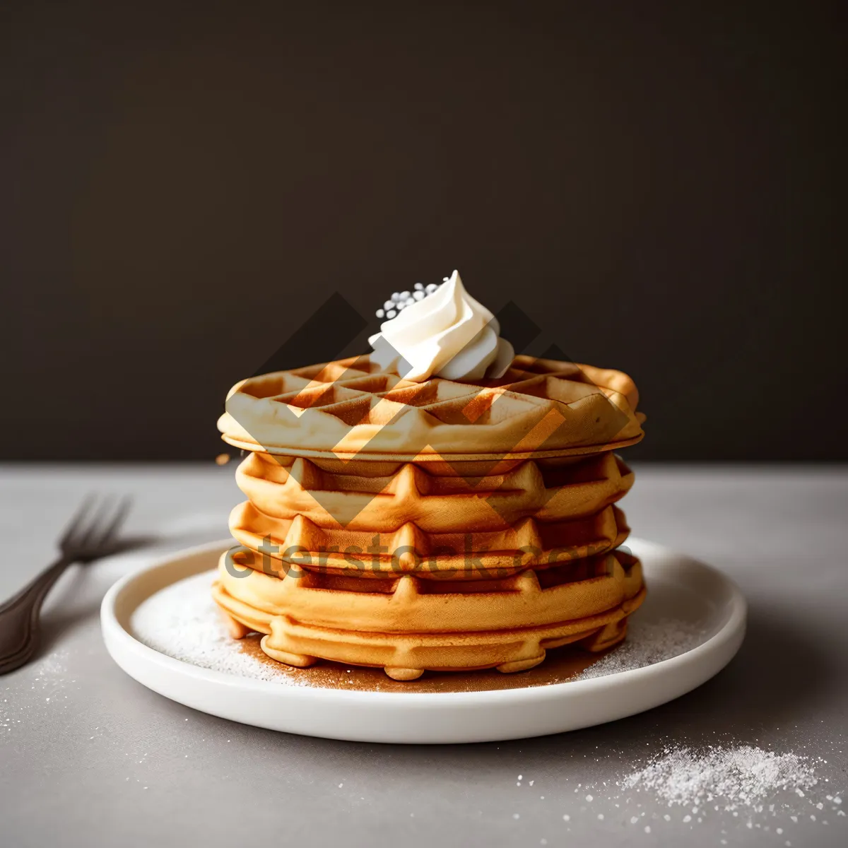 Picture of Delicious Coffee Cream Cake on Plate