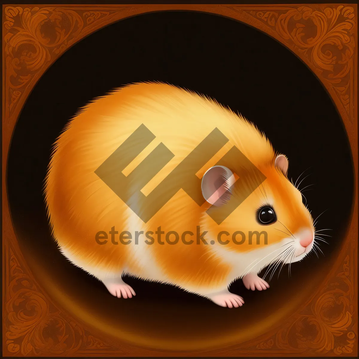 Picture of Furry Fluffball with Whiskers - Adorable Hamster Pet