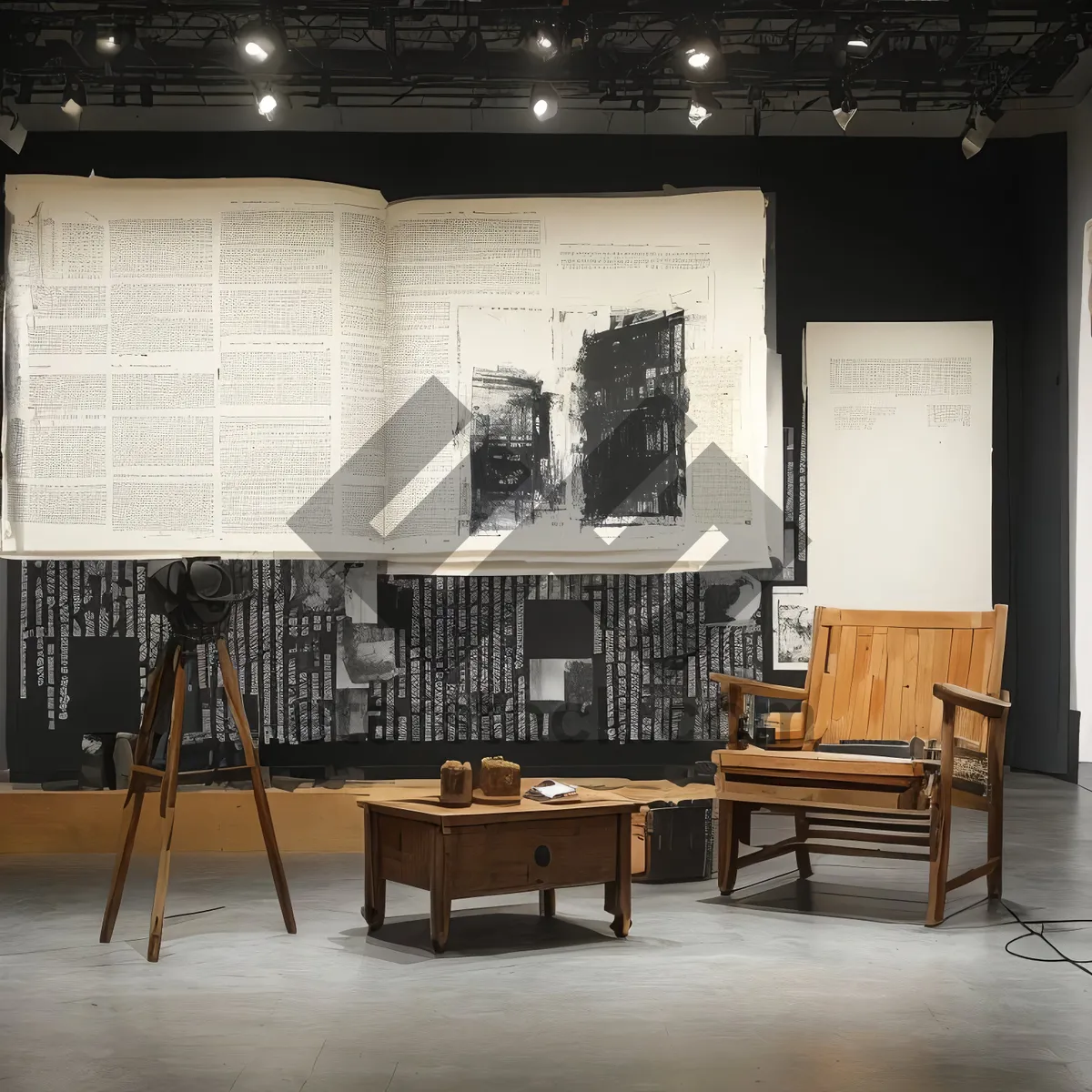 Picture of Modern Interior Classroom with Wooden Furniture