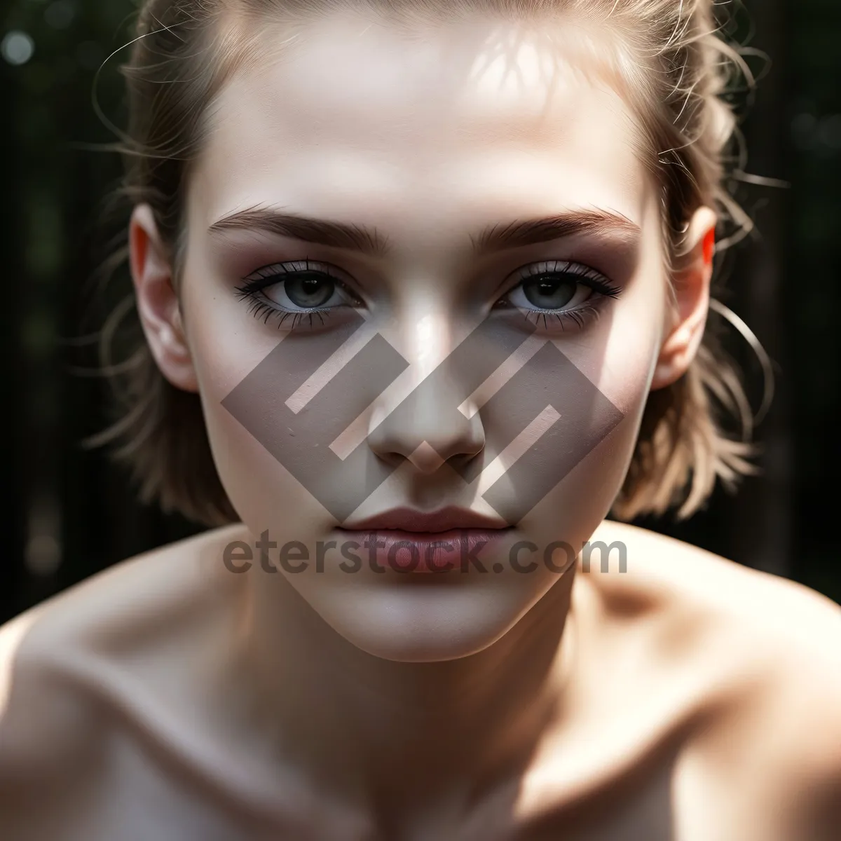 Picture of Elegant Portrait of Attractive Model with Clean Skin