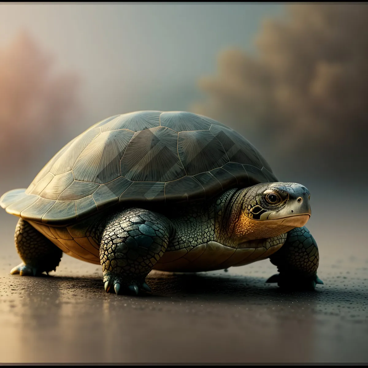 Picture of Mud Turtle: Aquatic Reptile in Protective Shell