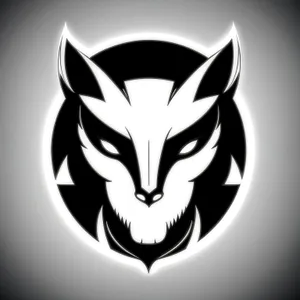 Graphic heraldic symbol design with artistic elements.