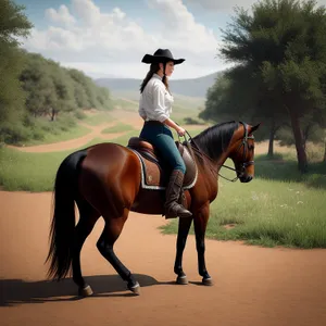 Stallion Rider on Ranch with Saddle