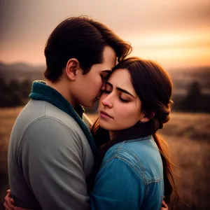 Smiling Couple Enjoying Outdoor Romance