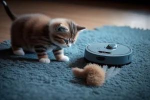 Curious Tabby Kitten with Big Green Eyes