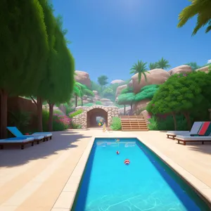 Luxury Beachside Villa with Pool and Palm Trees