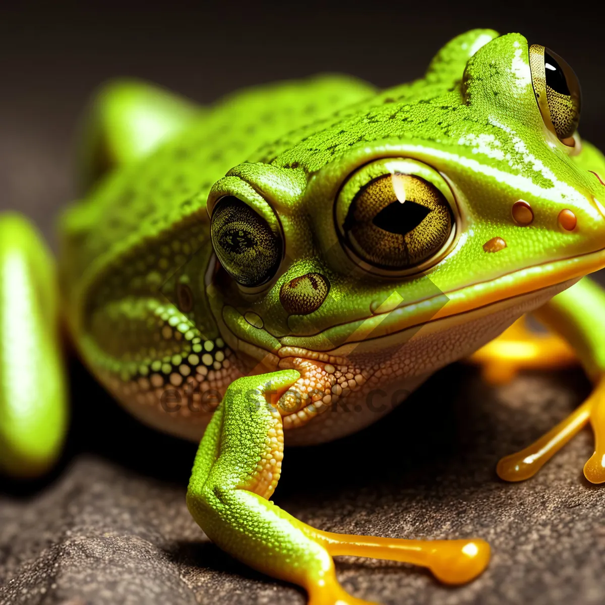 Picture of Vibrant Eyed Tree Frog Close-up: Wildlife Abstraction