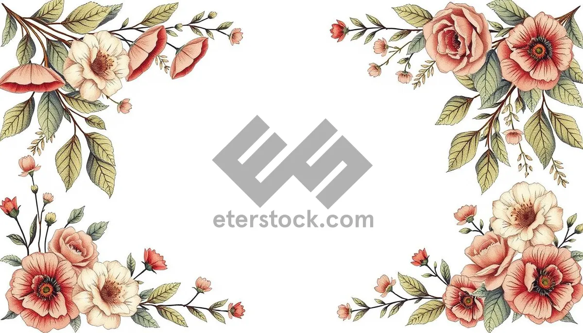 Picture of Silhouette Deer Ornate Floral Pattern Decorationborder