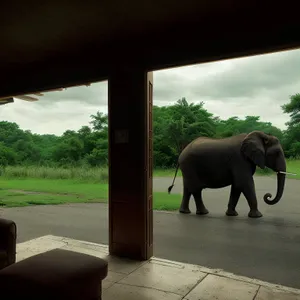 Majestic Elephant in Safari Park