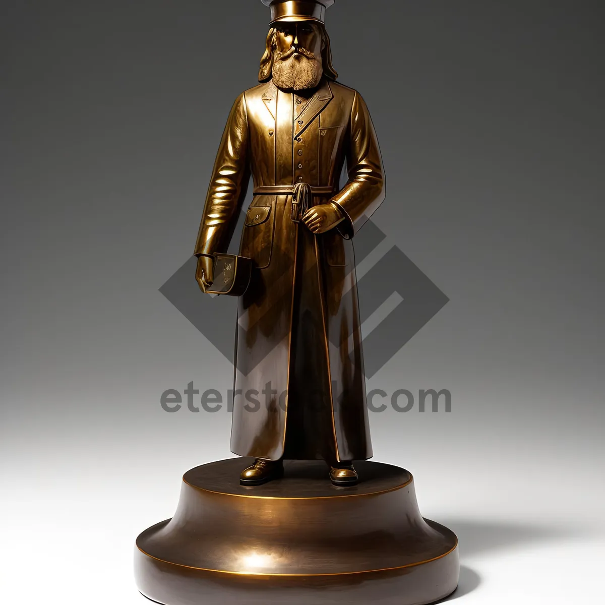 Picture of Bronze Pawn Sculpture: Majestic Chess Piece in Gilded Glory