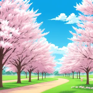 Vibrant Spring Landscape with Oak Tree and Clear Sky