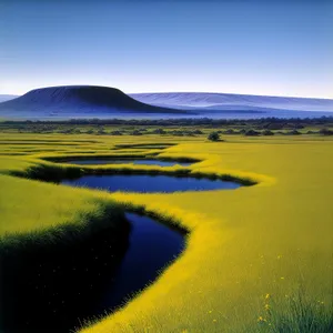Serene Summer Sky Over Rolling Golf Course