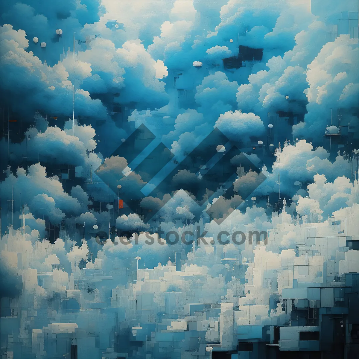 Picture of Bright Sky Wallpaper with Ice Crystal Clouds