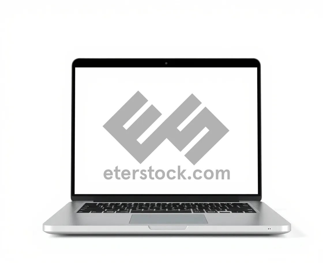 Picture of Modern black laptop in a digital workspace