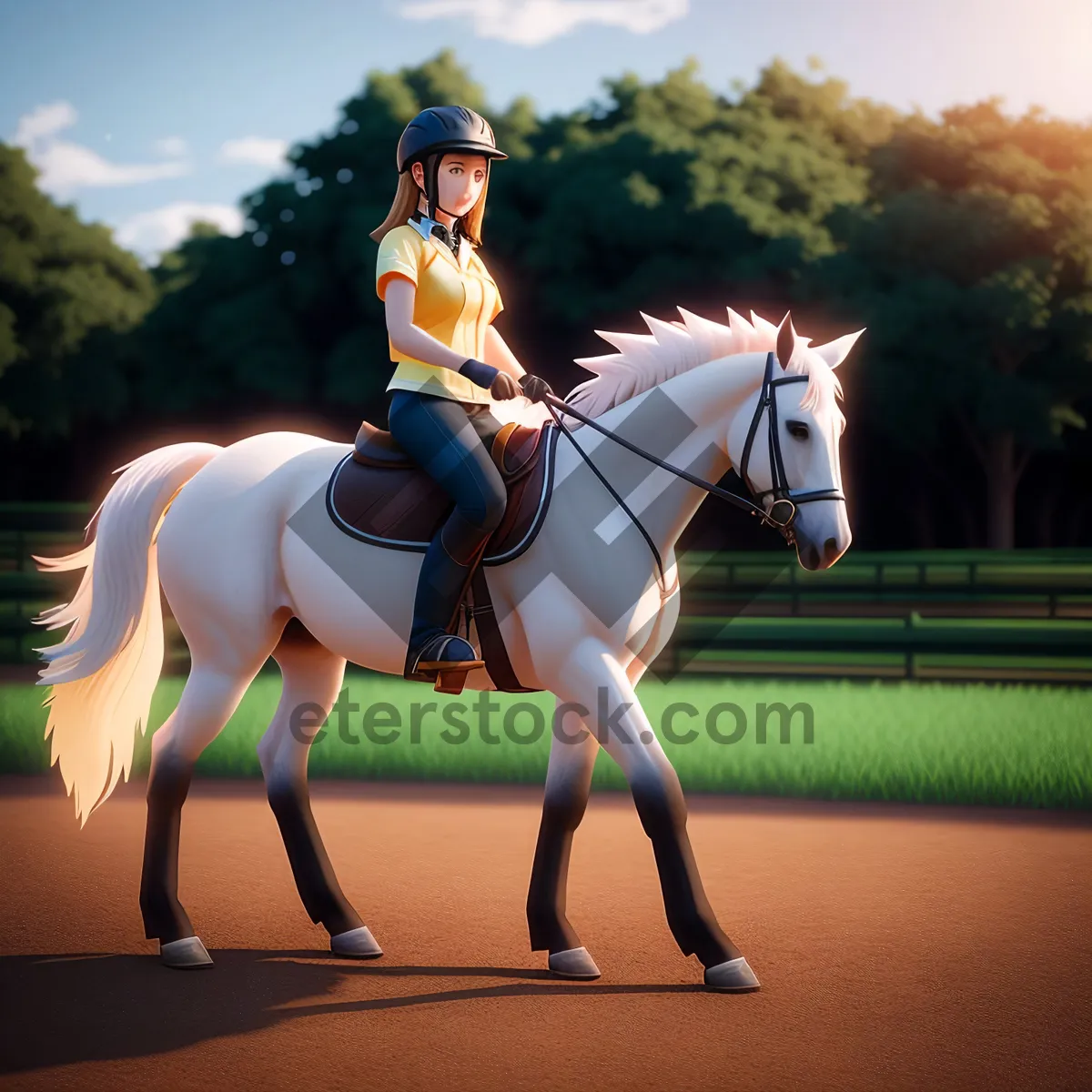 Picture of Equestrian Javelin: Dynamic Horseback Rider with Spear