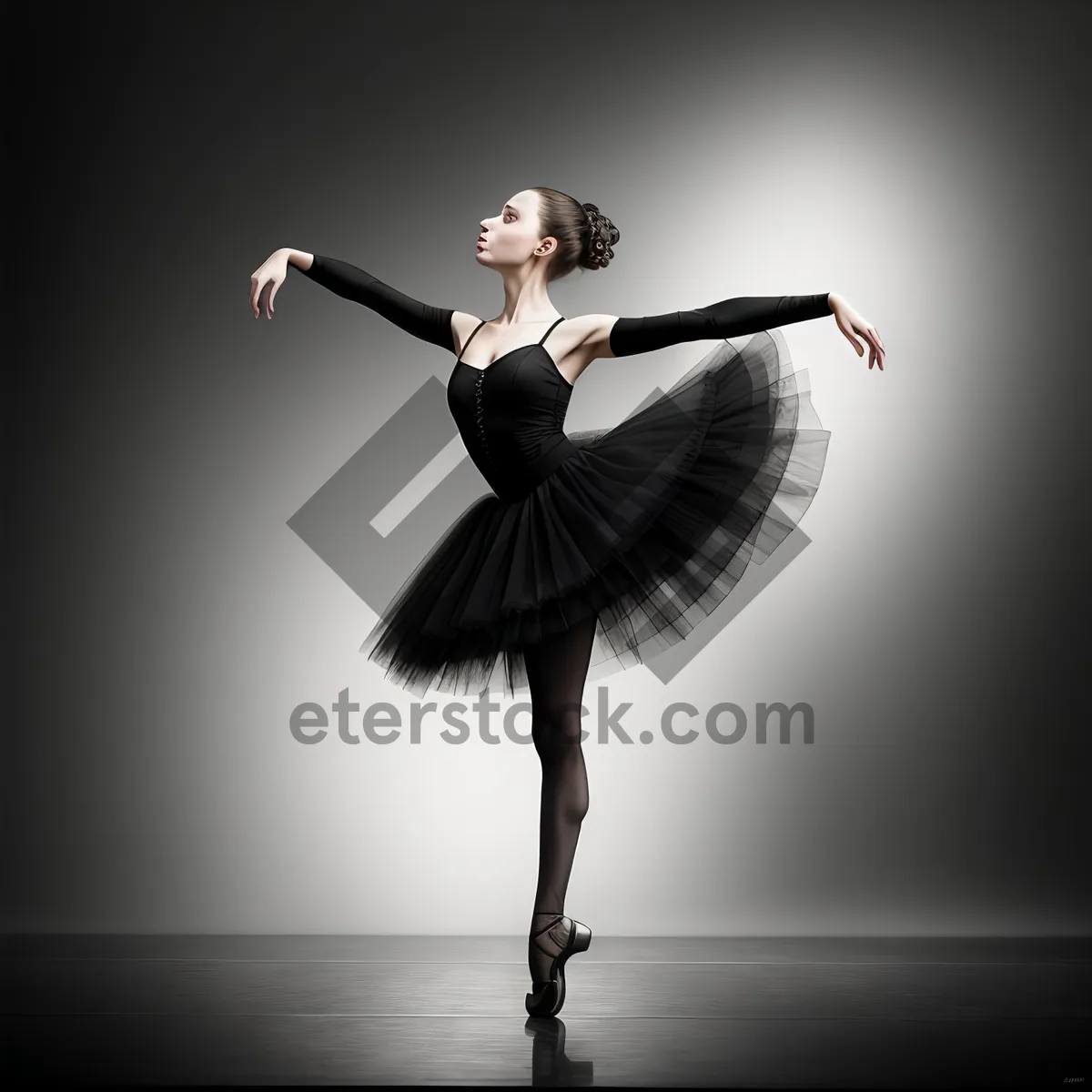 Picture of Graceful Ballerina Leaping in Silhouette