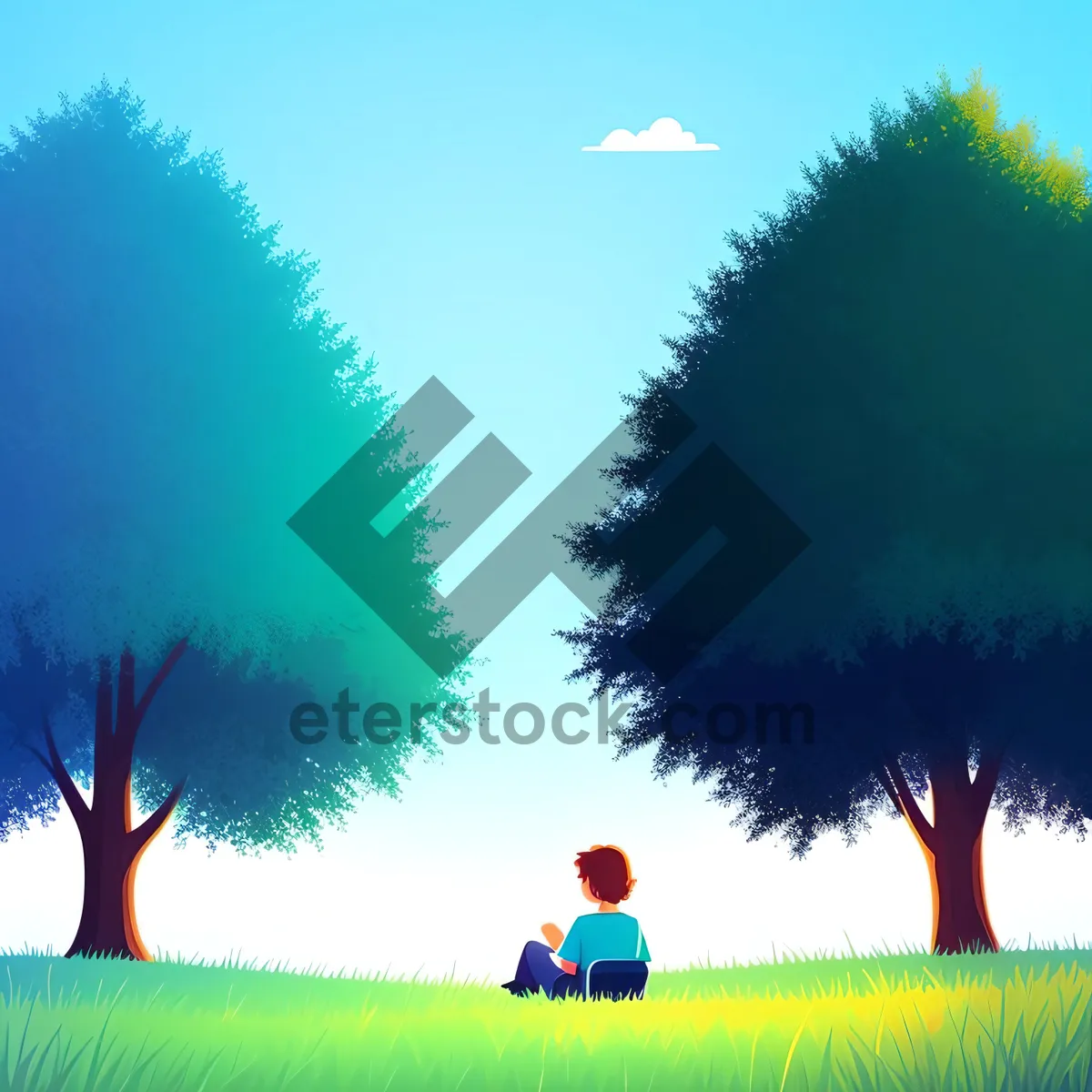 Picture of Vibrant Countryside Landscape with Rolling Hills