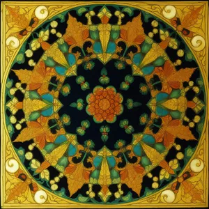 Colorful Arabesque Mosaic: Ancient Artful Tile Design