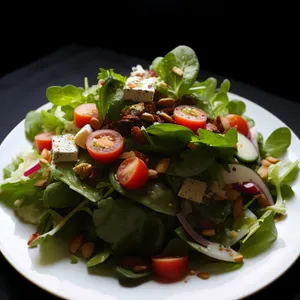 Fresh Vegetable Salad with Cheese and Gourmet Dressing