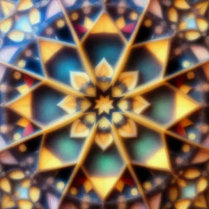 Colorful Pinwheel Mosaic: Vibrant Handicraft Design with Graphic Texture