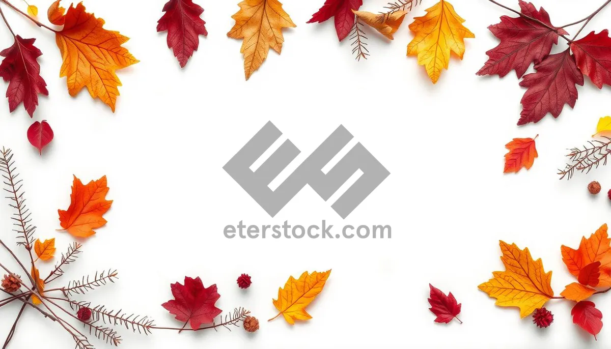 Picture of Autumn Leaves Border Graphic Design Element