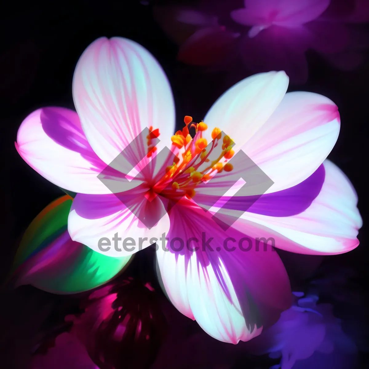 Picture of Vibrant Blooming Lotus with Purple Petals