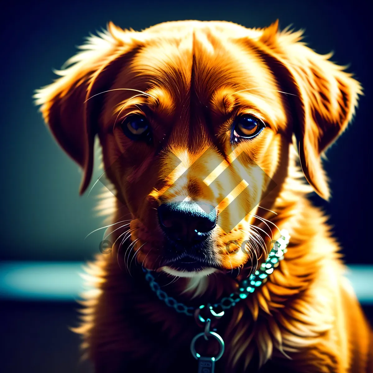 Picture of Adorable Golden Retriever Puppy with Fluffy Fur