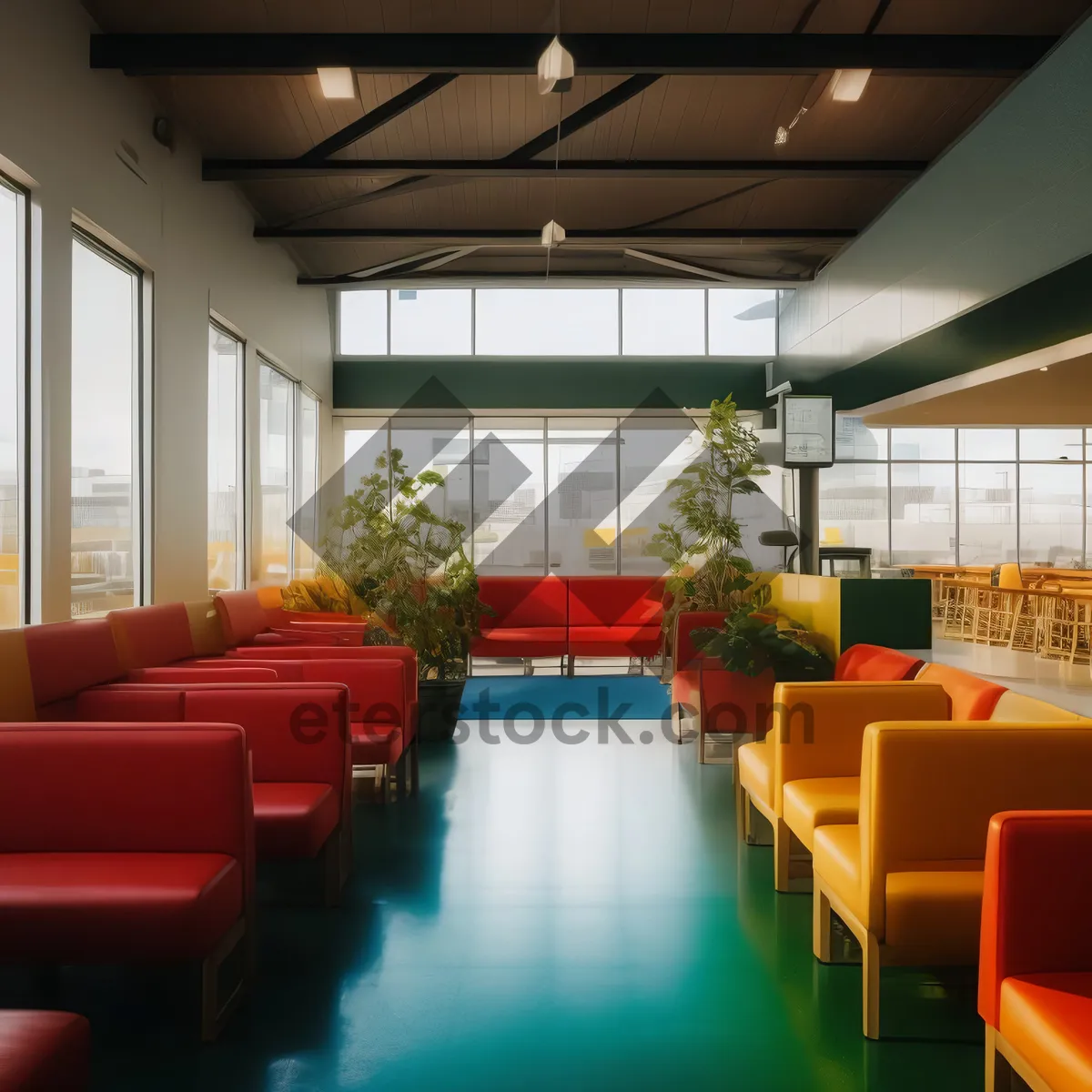 Picture of Modern furniture arrangement in a luxury home.