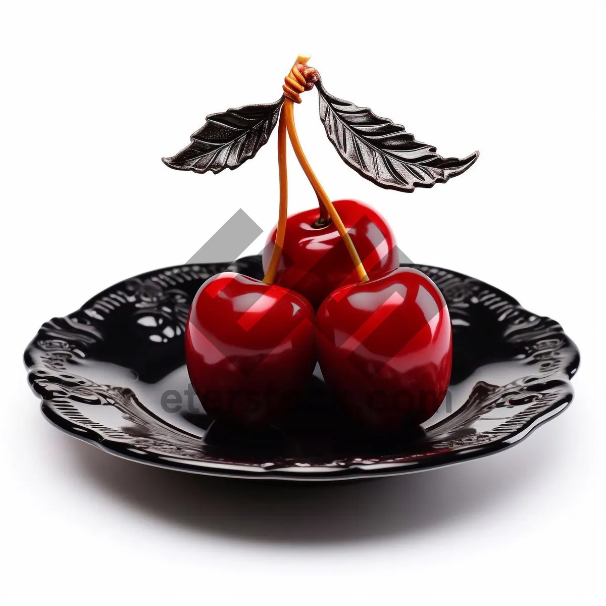 Picture of Ripe Cherry Label for Fresh and Healthy Dessert Concept