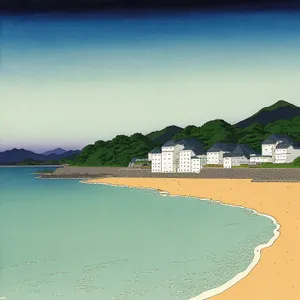 Tropical Beach Paradise with Sun, Sea, and Sky