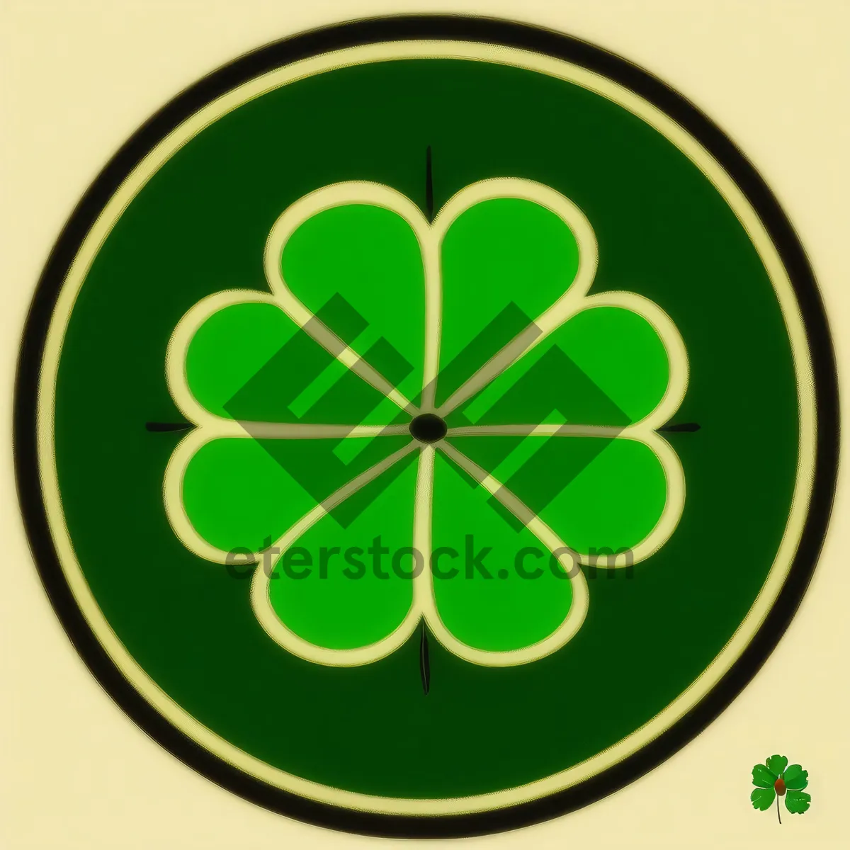 Picture of Web Design Symbol: Artistic Clover Button