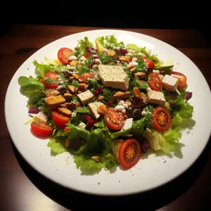 Fresh and Healthy Gourmet Salad with Spicy Vegetables