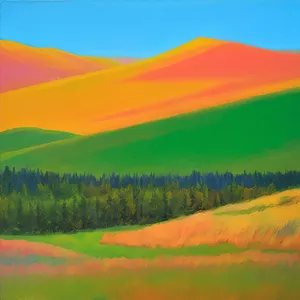 Vibrant Rural Landscape under Sunny Skies