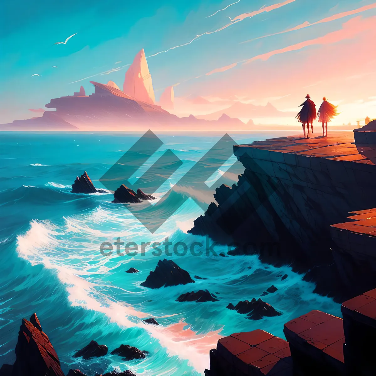 Picture of Serenity by the Sea: Tranquil Waters at Sunset