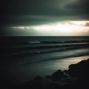 Sunset Reflection on Ocean Waves