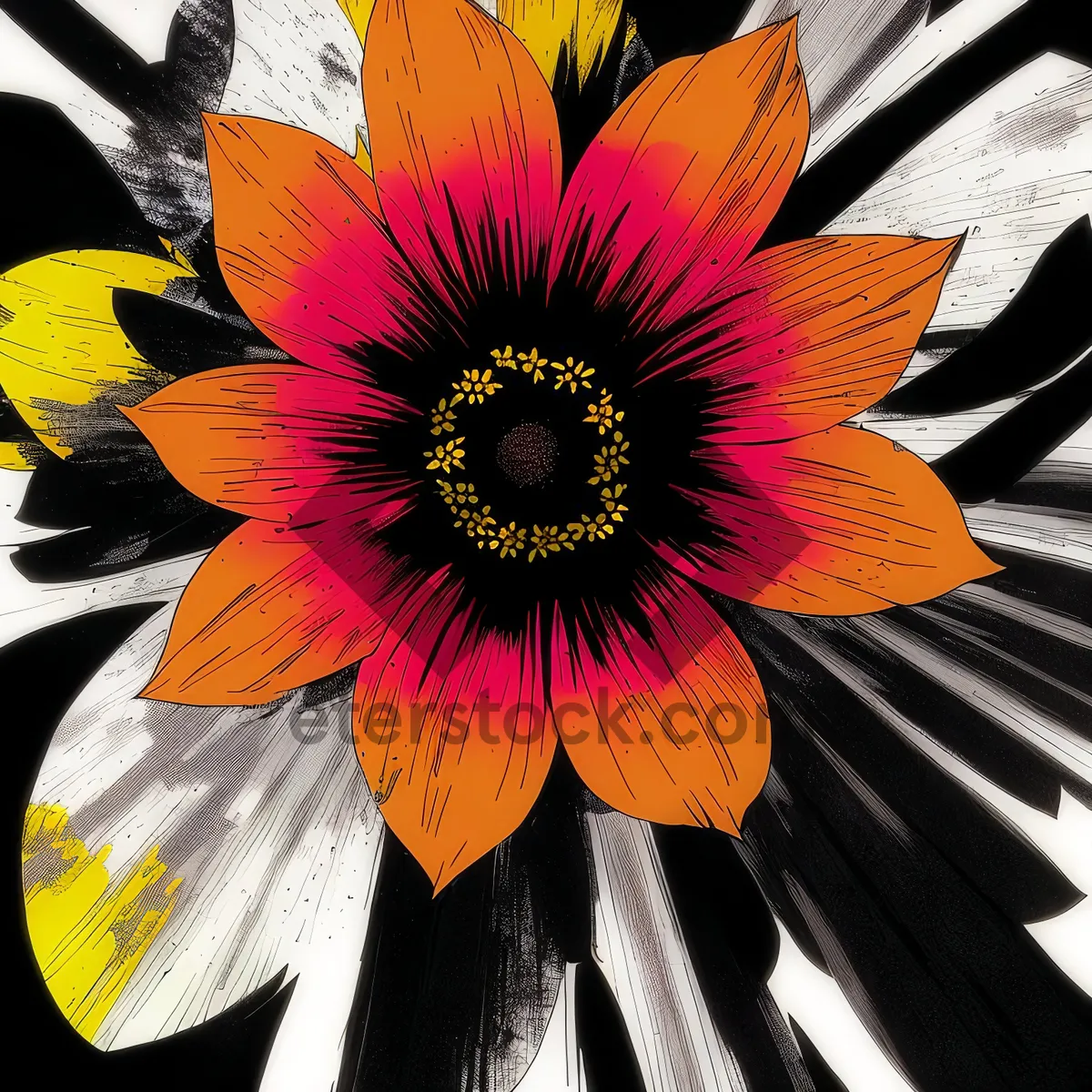 Picture of Vibrant Sunflower Blossom in a Colorful Garden