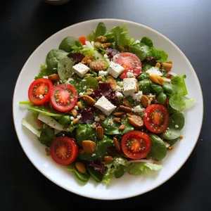 Gourmet Vegetable Salad with Fresh Tomato and cheese