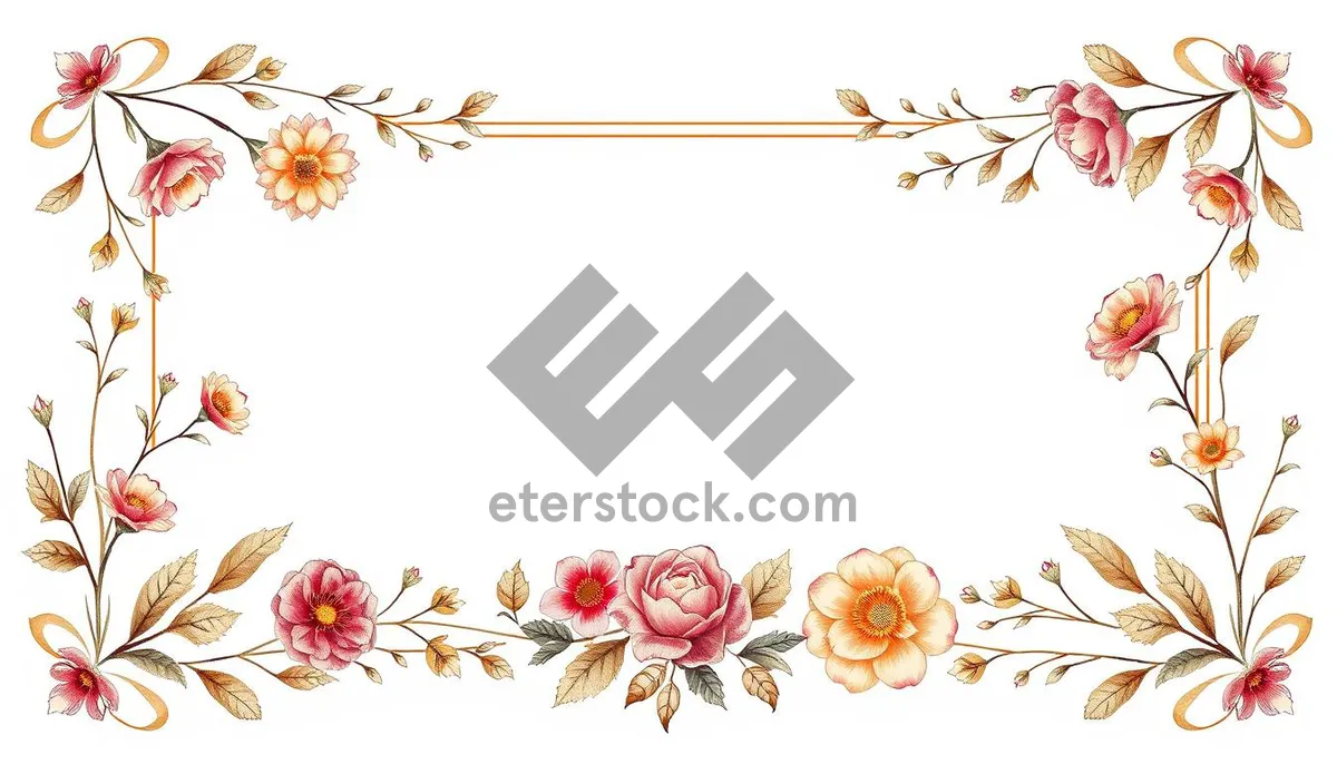 Picture of Floral Vintage Ornate Design Element.