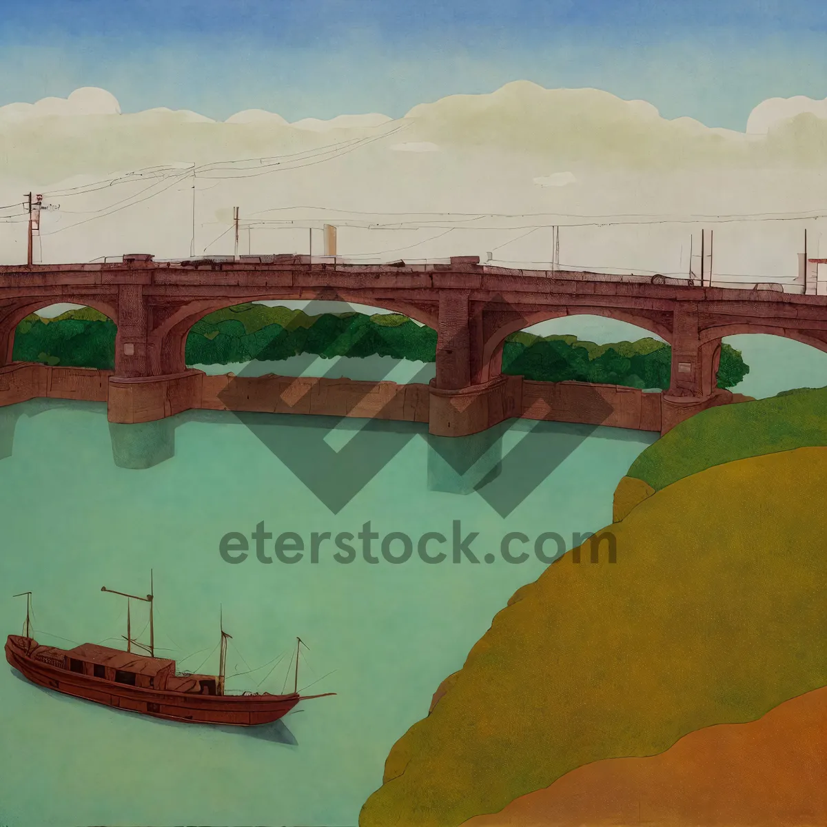 Picture of Rustic Viaduct over Serene River