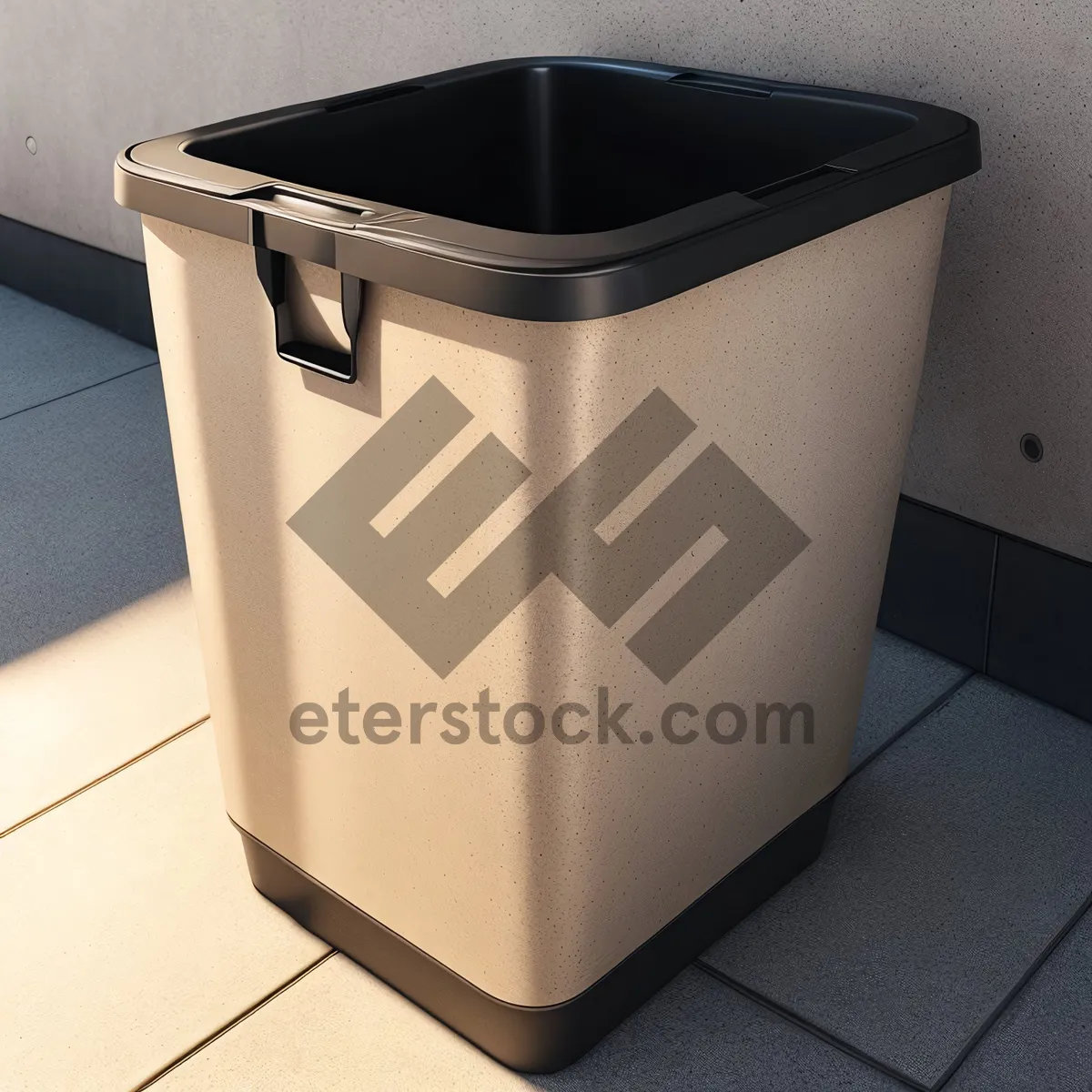 Picture of Empty Plastic Recycle Bin Ashcan Container