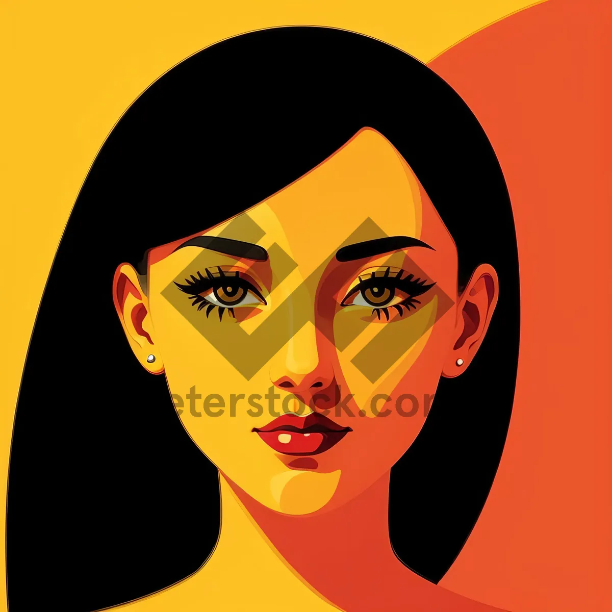 Picture of Cartoon Afro Fashion: Bold Hair and Artistic Face