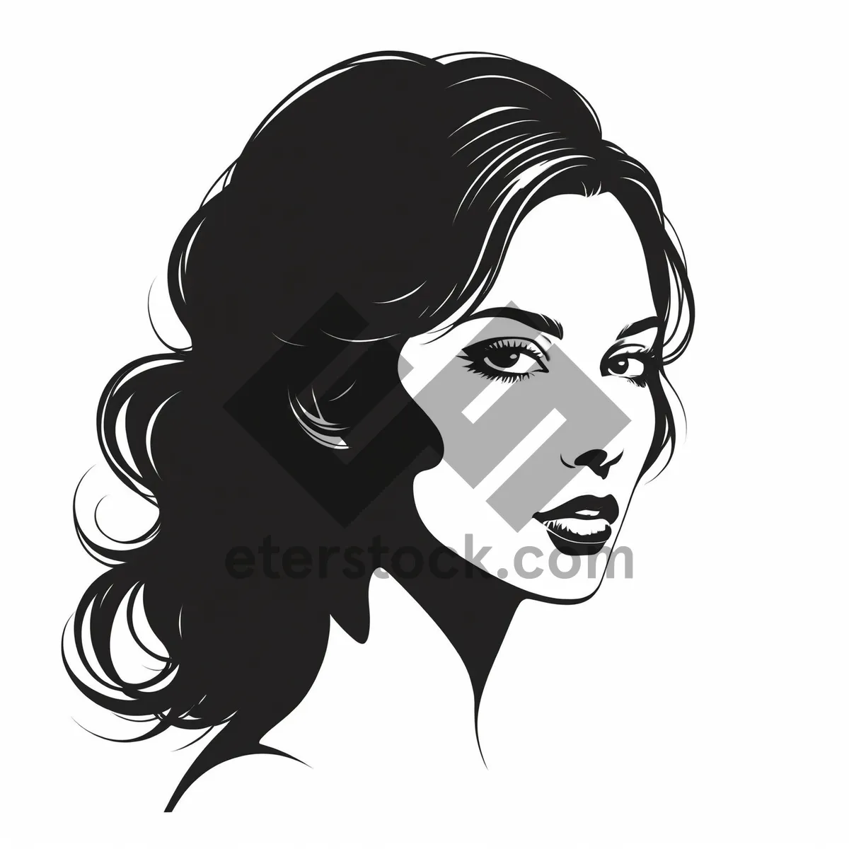 Picture of Black cartoon housewife with stylish haircut drawing