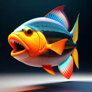 Tropical Goldfish Swimming in Aquarium