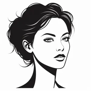 Black Cartoon Animal Haircut Design Clip Art