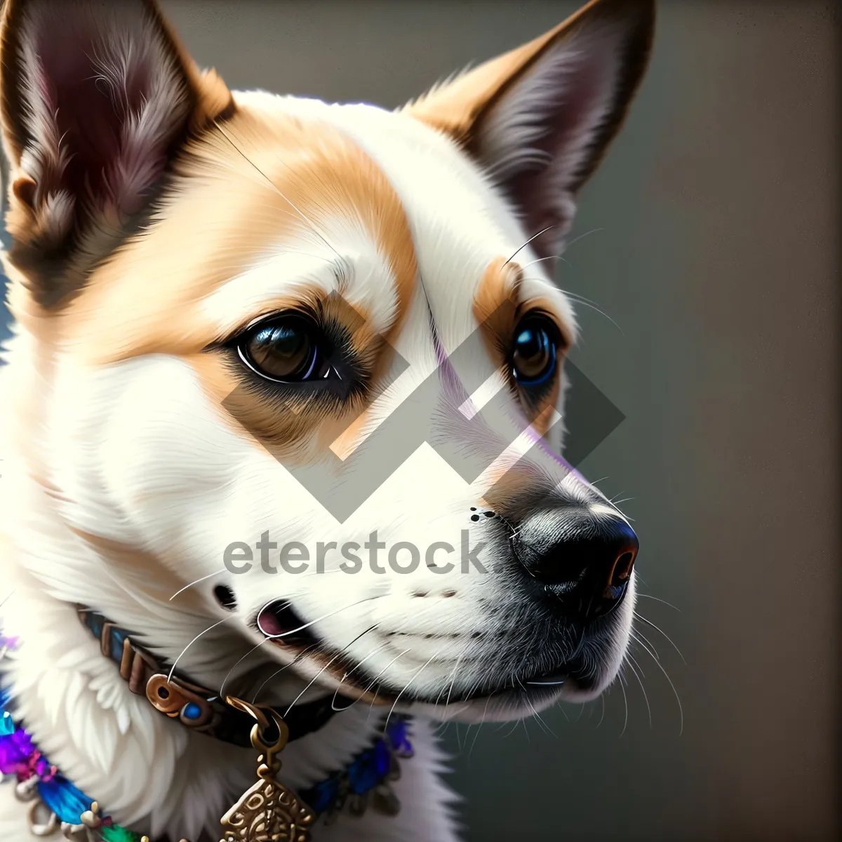 Picture of Adorable Chihuahua Terrier Posing with Leash