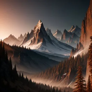 Serene Valley Peaks - Majestic Mountain Landscape