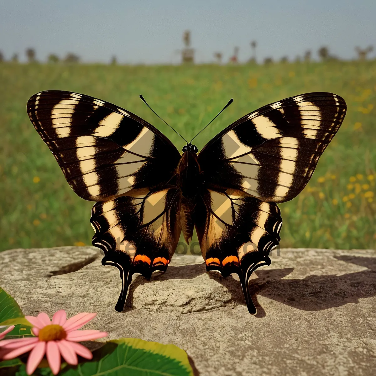 Picture of Colorful Butterfly on Woody Plant