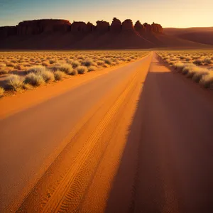 Dramatic Dunes: Sun-kissed Desert Landscape