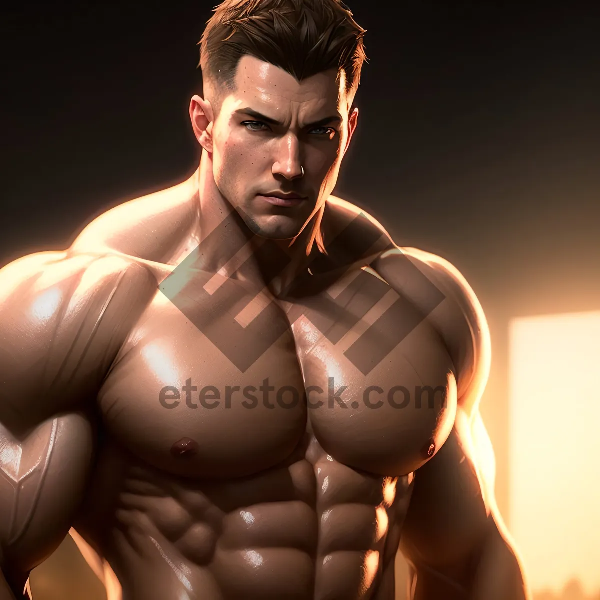 Picture of Muscle Man in Seductive Pose: Exuding Strength and Sensuality