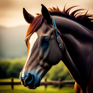 Stunning Thoroughbred Horse Portrait in Meadow